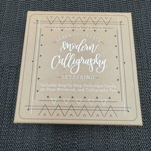 Modern Calligraphy Lettering Kit Shelly Kim Rock Point 52 Cards Notebook Pen